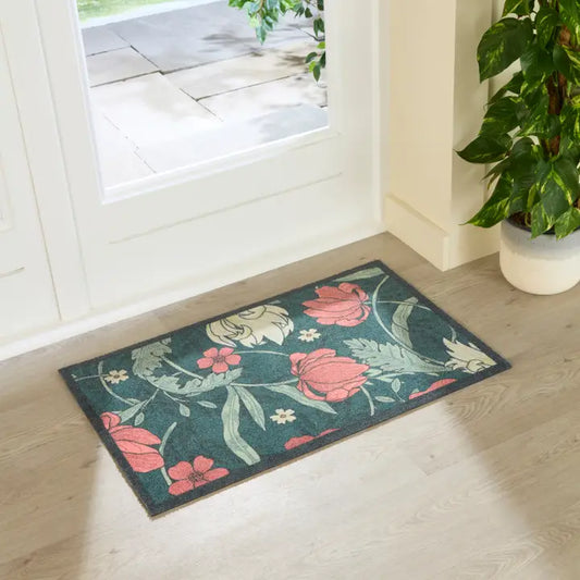 William Morris Rose Indoor Washable Doormat 80x50cm