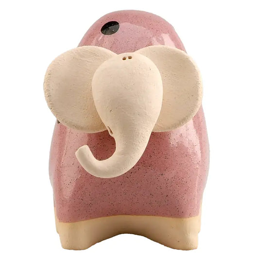 Chubby Elephant Ceramic Figurine in Pink - 11cm