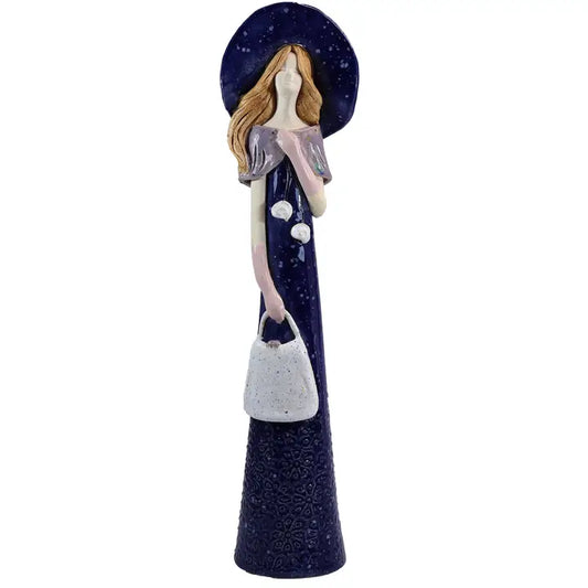 Fashionista Ceramic Figurine in Midnight Blue - 35cm