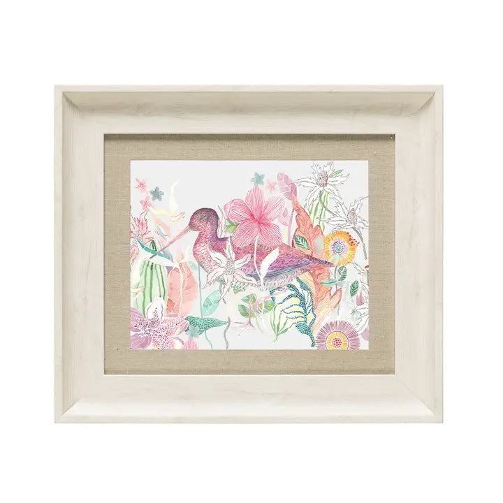 Mr Snipe Framed Print Birch/Linen - 33.6x38.6cm