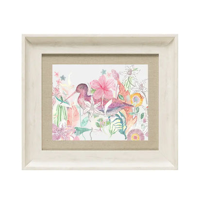 Mr Snipe Framed Print Birch/Linen - 33.6x38.6cm