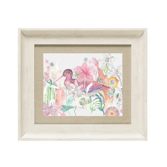 Mr Snipe Framed Print Birch/Linen - 33.6x38.6cm