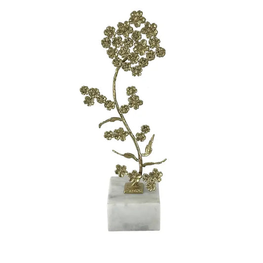 Vintage Brass Flower Sculpture - 40.6cm