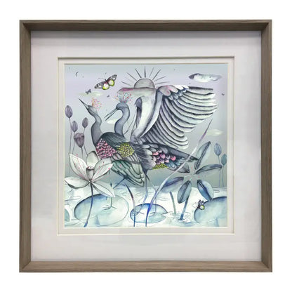 Chamrosh Framed Print Nut/Willow - 81x81cm