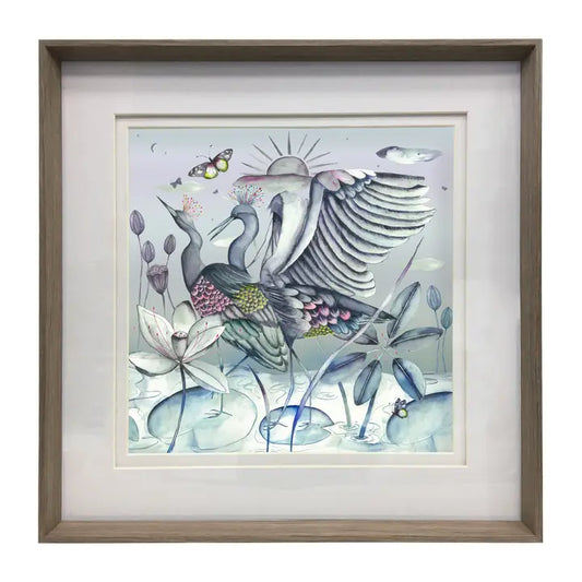 Chamrosh Framed Print Nut/Willow - 81x81cm