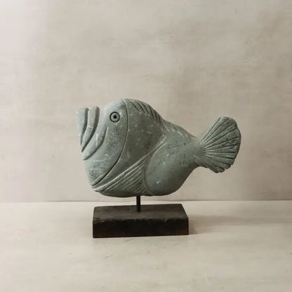 Stone Fish Sculpture - 32cm