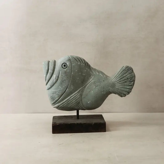 Stone Fish Sculpture - 32cm