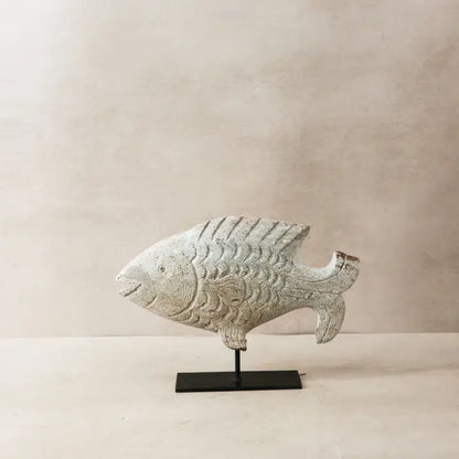 Stone Fish Sculpture - 30cm