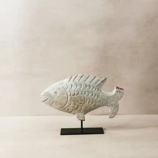 Stone Fish Sculpture - 30cm