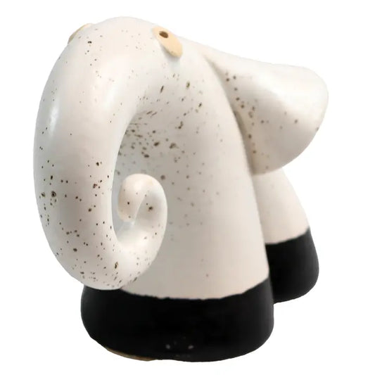 Elephant Ceramic Figurine in White - 16cm