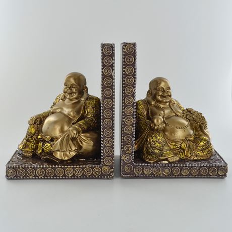 Golden Buddha Bookends - 14cm