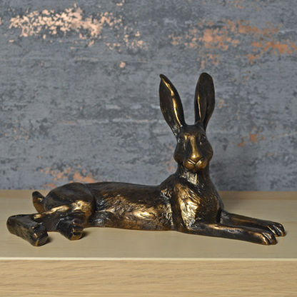 Bluebell Hare, Bronze Effect Sculpture by Harriet Glen - 12cm