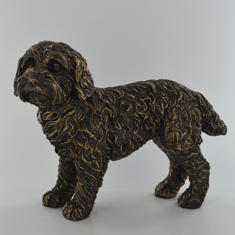 Standing Cockapoo, Bronze Effect Sculpture - 23cm