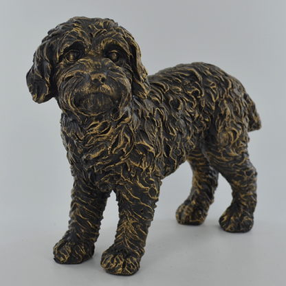 Standing Cockapoo, Bronze Effect Sculpture - 23cm