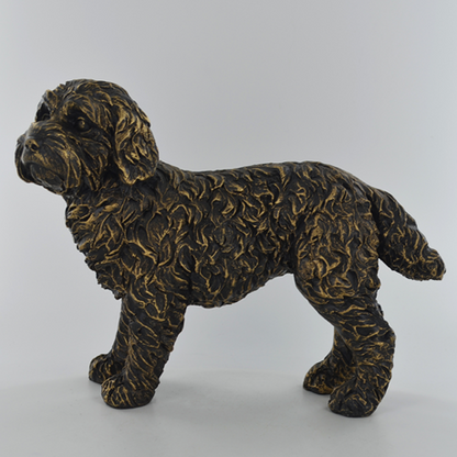 Standing Cockapoo, Bronze Effect Sculpture - 23cm