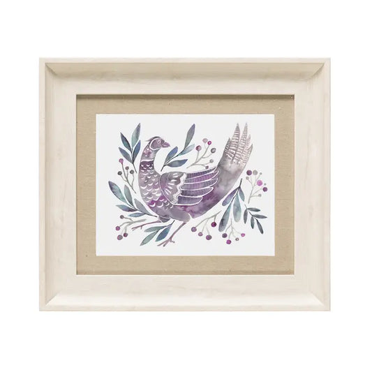 Ritsurin Violet Framed Print Birch - 33.6x38.6cm