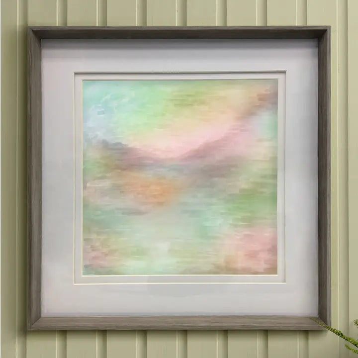 Tulla Framed Print Nut/Eucalyptus - 81x81cm