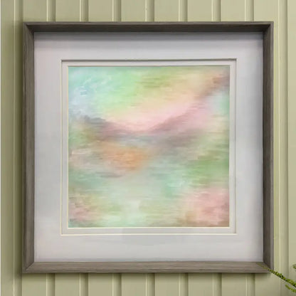 Tulla Framed Print Nut/Eucalyptus - 81x81cm