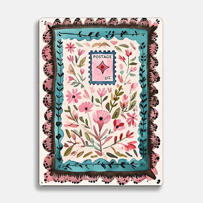Watercolour Stamp Scandinavian Folk Metal Sign Plaque