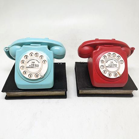 Retro 1970's Telephone Bookends - 9cm