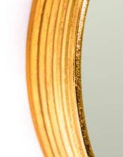Gold Leaf Ribbed Cylinder Mirror 30cm