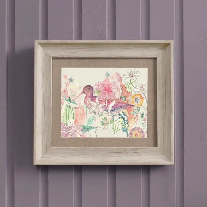 Mr Snipe Framed Print Birch/Linen - 33.6x38.6cm