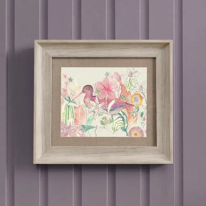 Mr Snipe Framed Print Birch/Linen - 33.6x38.6cm