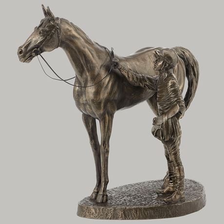 Unsaddling The First Horse, by David Geenty - 17cm