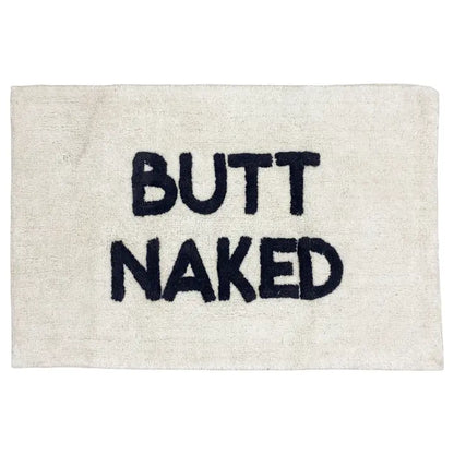 Butt Naked Bath Mat Ivory/Charcoal - 100% Cotton