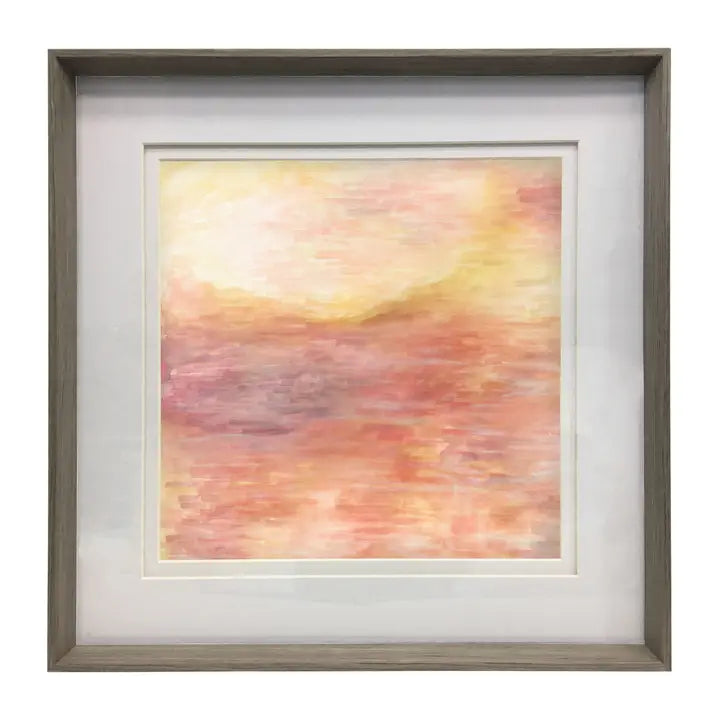 Tulla Framed Print Nut/Saffron - 81x81cm