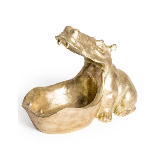 Gold Hungry Hippo Storage Bowl - 33cm