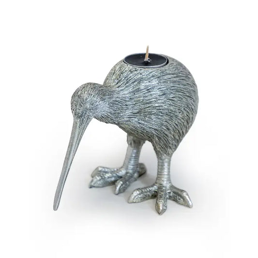 Silver Kiwi Bird Tealight Holder