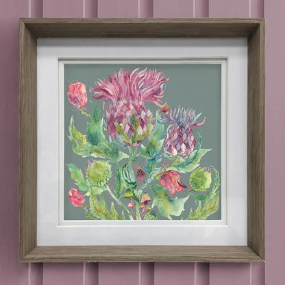 Fairytale Bristles Framed Print Nut - 47x47cm