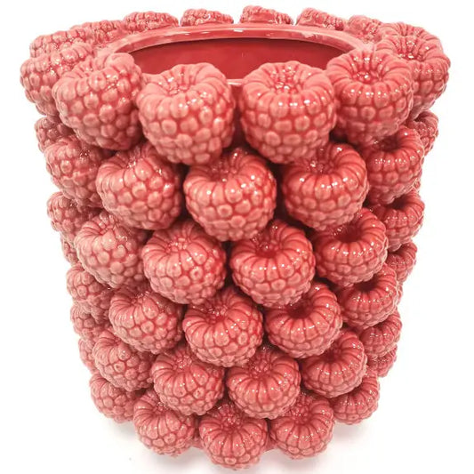 Ceramic Large Multi Raspberry Vase - 26.5cm