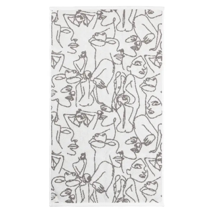 Everybody Abstract Jacquard Hand Towel Grey - 100% Cotton
