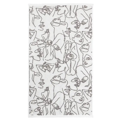 Everybody Abstract Jacquard Hand Towel Grey - 100% Cotton