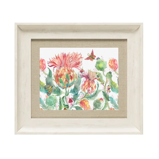 Enchanting Thistle Framed Print Marigold - 33.6x38.6cm