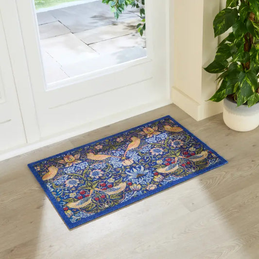 William Morris Strawberry Thief Indoor Washable Doormat 80x50cm