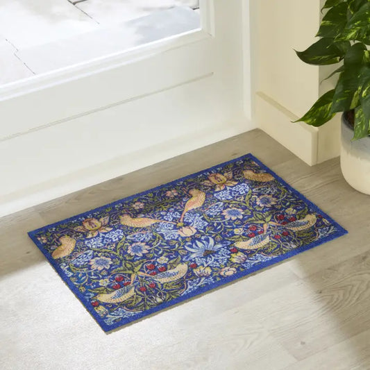 William Morris Strawberry Thief Indoor Washable Doormat 60x40cm