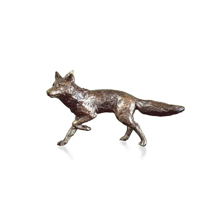 Butler & Peach Miniature Bronze Fox Running - 5cm