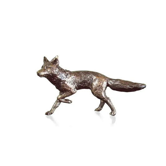 Butler & Peach Miniature Bronze Fox Running - 5cm