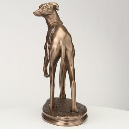Standing Whippet, Cost Cast Bronze Sculpture by Beauchamp Bronze - 19cm