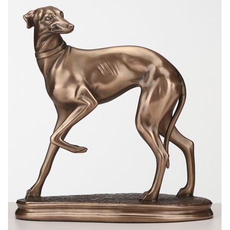 Standing Whippet, Cost Cast Bronze Sculpture by Beauchamp Bronze - 19cm