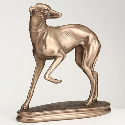 Standing Whippet, Cost Cast Bronze Sculpture by Beauchamp Bronze - 19cm