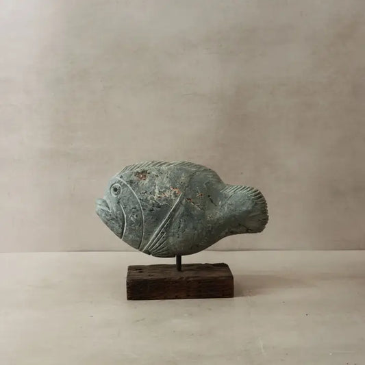 Stone Fish Sculpture - 27cm