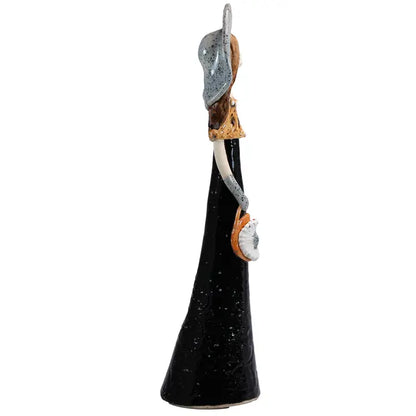 Fashionista Ceramic Figurine in Black - 35cm