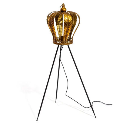 Gold Metal Crown Floor Lamp - 109cm