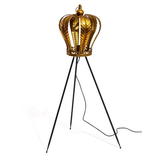 Gold Metal Crown Floor Lamp - 109cm