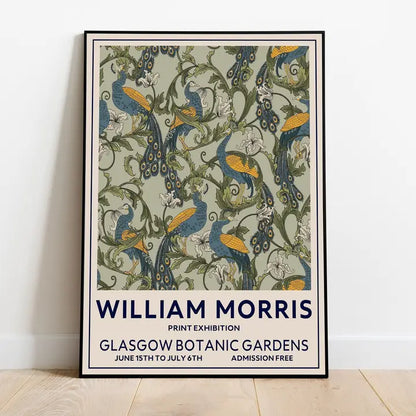 William Morris, Glasgow Vintage Art Nouveau Peacock Bird Art
