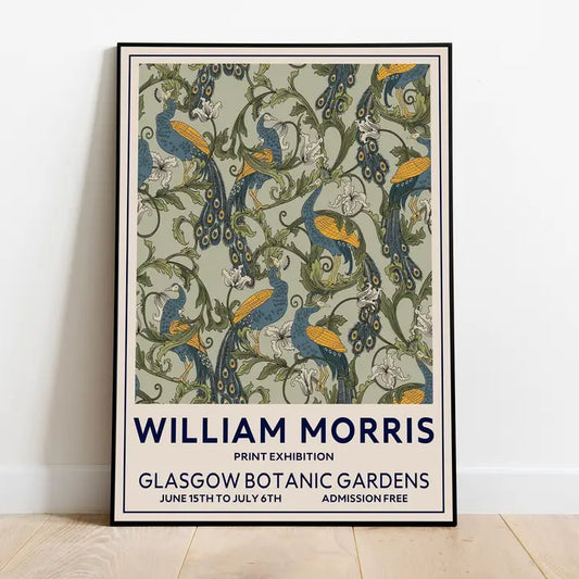 William Morris, Glasgow Vintage Art Nouveau Peacock Bird Art